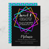 Sweet 16 Neon Glow in the Dark Multi Laser Kaart (Voorkant / Achterkant)