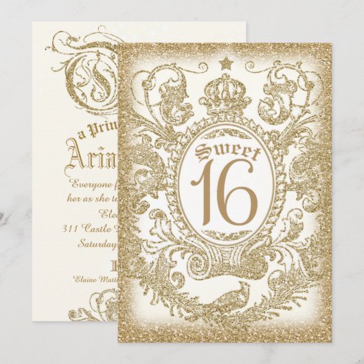 Sweet 16 Once Upon A Time Ivory Kaart (Voorkant / Achterkant)