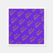 Sweet 16 Paars Gold Typografie Patroon Elegant Servetten (Voorkant)