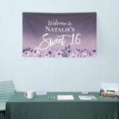 Sweet 16 Paarse gradiënt van Floral Elegant Spandoek (Beurs)