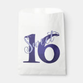 Sweet 16 | Paarse Waterverf Grunge en Glitter Bedankzakje (Voorkant)