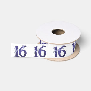 Sweet 16 Paarse Waterverf Grunge en Glitter Lint