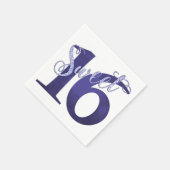 Sweet 16 | Paarse Waterverf Grunge en Glitter Servet (Hoek)