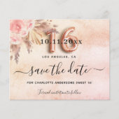 Sweet 16 pampas-roos, behalve de datumbegroting flyer (Voorkant)