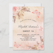 Sweet 16 papillon pampas herbe invitation broussai (Devant)