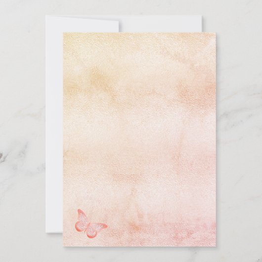 Sweet 16 papillon pampas herbe invitation broussai (Dos)