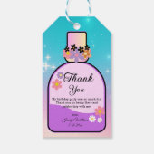 Sweet 16 parfum fles roze blauw Bedankt Cadeaulabel (Achterkant)