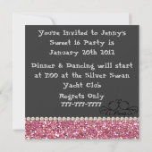 SWEET 16 Paris THEME Party Invitation with BLING! Kaart (Achterkant)