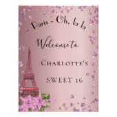 Sweet 16 Paris zielig roze eiffeltoren welkom Perfect Poster (Voorkant)