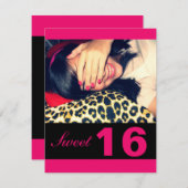 Sweet 16-partijuitnodigingen kaart (Voorkant / Achterkant)