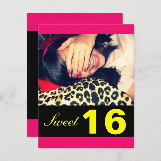 Sweet 16-partijuitnodigingen kaart (Voorkant / Achterkant)