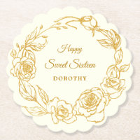 Sweet 16 Party Goud Roos Ivoor Wit