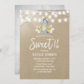 Sweet 16 Party White Lantern Rustic Beach Kaart (Voorkant / Achterkant)