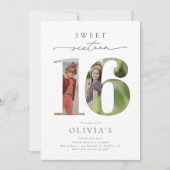 Sweet 16 Photo Invitation Anniversaire (Devant)