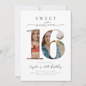 Sweet 16 Photo Invitation Anniversaire (Devant)