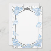 Sweet 16 Photo Invitation Papillon bleu Dusty (Dos)