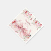 Sweet 16 pink bow cream florals rozen servet (Hoek)