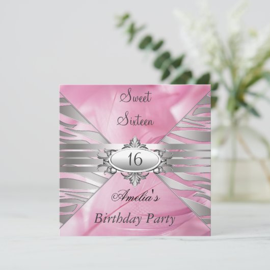Sweet 16 Pink Invitation (Debout devant)