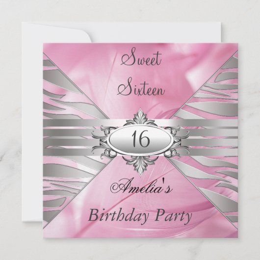 Sweet 16 Pink Invitation (Devant)