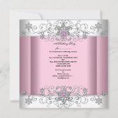 Sweet 16 Pink Silver White Diamond Afbeelding Part Kaart (Achterkant)