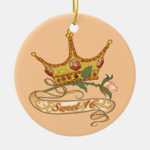 Sweet 16 Princess Verjaardag aangepaste ornamenten