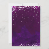Sweet 16 Purple & Argent Starry Invitations de nui (Dos)