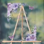 Sweet 16 Purple Lilac Floral Argent Bienvenue (Neutre)