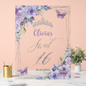 Sweet 16 Purple Lilac Floral Argent Bienvenue (Mariage)