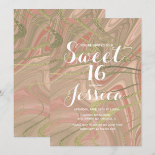 Sweet 16 Quince Marble Vloeibare Blush Nepgoud Kaart