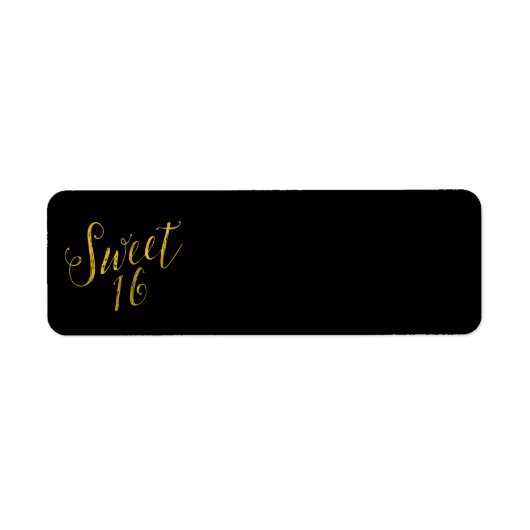 Sweet 16 Quote Faux Gold Foil Sparkly Sjabloon Etiket (Voorkant)