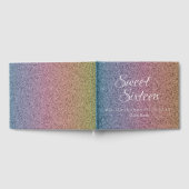Sweet 16 Rainbow Glitter Script Princess Gastenboek (Volledig)