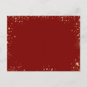 Sweet 16 Red Gold glitter jurk bloemuitnodiging Briefkaart (Achterkant)