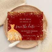 Sweet 16 robe rouge or enregistrer la carte de dat