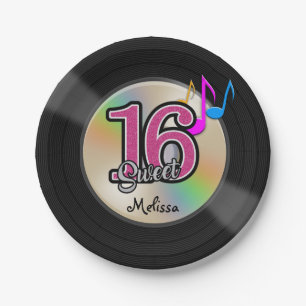 Sweet 16 Rock Music Party - Gepersonaliseerd Papieren Bordje