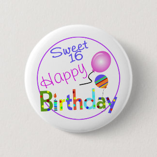 Sweet 16 ronde button 5,7 cm