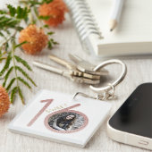 Sweet 16 Roos Gold Glitter Sleutelhanger (Voorkant Rechts)