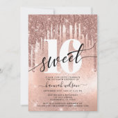 Sweet 16 Roos Gold Trendy Invitation Kaart (Voorkant)