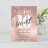 Sweet 16 Roos Gold Trendy Invitation Kaart (Staand voorkant)