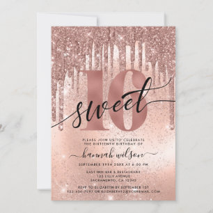 Sweet 16 Roos Gold Trendy Kaart