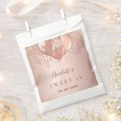 Sweet 16 roos goudballonnen monogram glitter 16th bedankzakje (Geknipt)