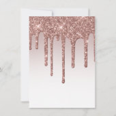 Sweet 16 Roos Gouden Glitter Script Verjaardagsfee Kaart (Achterkant)