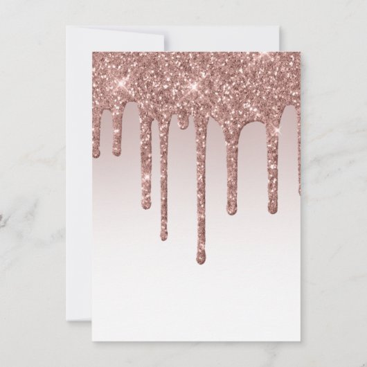 Sweet 16 Roos Gouden Glitter Script Verjaardagsfee Kaart (Achterkant)
