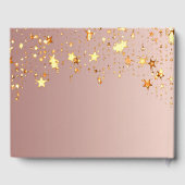 Sweet 16 roos gouden roze sterren gastenboek (Achterkant)