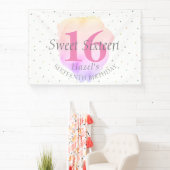 Sweet 16  Roos Roze  verjaardag Spandoek (Insitu)