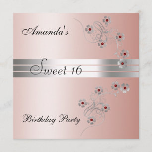 Sweet 16 Rose Anniversaire Invitation