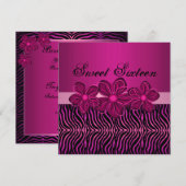 Sweet 16 Rose Flower Invitation Anniversaire (Devant / Derrière)