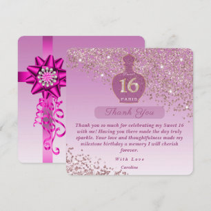 Sweet 16 Rosé Fragrance Studio Dank je wel Bedankkaart