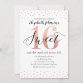 Sweet 16 Rose Gold Foil Invitation Anniversaire (Devant)