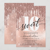 Sweet 16 Rose Gold tendance Invitation (Devant / Derrière)