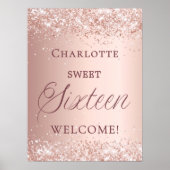 Sweet 16 rose gold welcome  poster (Voorkant)